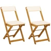 Lauko bistro kėdės 2 pcs Kreminė balta 40 x 53 x 80 cm