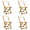 Lauko bistro kėdės 4 pcs Kreminė balta 40 x 53 x 80 cm
