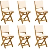 Lauko bistro kėdės 6 pcs Kreminė balta 38 x 46 x 85 cm