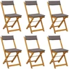 Lauko bistro kėdės 6 pcs Tamsiai pilka 40 x 53 x 80 cm