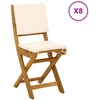 Lauko bistro kėdės 8 pcs Kreminė balta 38 x 46 x 85 cm