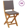Lauko bistro kėdės 8 pcs Tamsiai pilka 38 x 46 x 85 cm