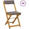 Lauko bistro kėdės 8 pcs Tamsiai pilka 40 x 53 x 80 cm