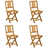 Lauko bistro kėdės su pagalve 4 pcs Natūrali 40 x 42 x 85 cm
