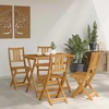 Lauko bistro kėdės su pagalve 4 pcs Natūrali 40 x 42 x 85 cm
