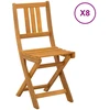 Lauko bistro kėdės su pagalve 8 pcs Natūrali 40 x 42 x 85 cm