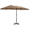 Lauko skėtis nuo saulės su aliuminio stulpu, taupe, 460x270cm