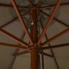 Lauko skėtis nuo saulės su mediniu stulpu, taupe spalvos, 330cm
