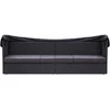 Lauko sofa-lova su stogeliu, juodos spalvos, poliratanas