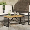 Lauko stalas Juoda ir Ruda 80 x 40 x 40 cm poliratanas
