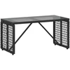 Lauko stalas Juodas 80 x 40 x 40 cm PE Rattan ir Stiklas