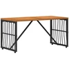 Lauko stalas Juodas 80 x 40 x 40 cm Plienas ir poli ratanas