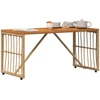 Lauko stalas Natūrali 80 x 40 x 40 cm Plienas ir poli ratanas