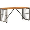 Lauko stalas Pilka 80 x 40 x 40 cm Plienas ir poli ratanas