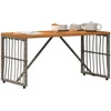 Lauko stalas Pilka 80 x 40 x 40 cm Plienas ir poli ratanas