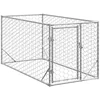 Lauko šunų voljeras su durelėmis, 2x1x1 m, cinkuotas plienas