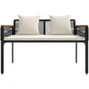 Lauko suolas Juoda ir kreminė balta 117 x 54 x 74.5 cm
