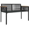Lauko suolas Juoda ir kreminė balta 117 x 54 x 74.5 cm