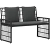 Lauko suolas Paprastas Juoda ir tamsiai pilka 116 x 55 x 82 cm