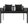 Lauko suolas su pagalve Juoda 117 x 54 x 74.5 cm poliratanas