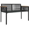 Lauko suolas su pagalve Juoda 117 x 54 x 74.5 cm poliratanas
