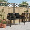 Lauko suolas su pagalve Juoda 117 x 54 x 74.5 cm poliratanas