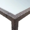 Lauko valgomojo stalas, rudas, 200x150x74cm, poliratanas