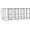 Lauko voljeras šunims su stogu, plienas, 9,68m²