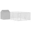 Lauko voljeras šunims su stogu, sidabrinis, 6x6x2,5m, plienas