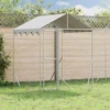 Lauko voljeras šunims su stogu, sidabrinis, 4x4x2,5m, plienas