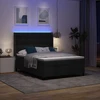 LED Čiužinio Lova su galvūgalio Juoda 160 x 200 cm audinys