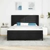 LED Čiužinio Lova su čiužiniu Juoda 180 x 200 cm audinys