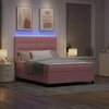 LED Čiužinio Lova su čiužiniu Rožinė 140 x 190 cm audinys