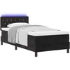 LED Čiužinio Lova su čiužiniu su LED Juoda 90 x 200 cm Aksomas