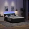LED Čiužinio Lova su čiužiniu su LED Juoda 160 x 200 cm Aksomas