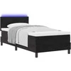 LED Čiužinio Lova su čiužiniu su LED Juoda 90 x 190 cm Aksomas