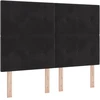 LED Čiužinio Lova su galvūgalio Juodas 140 x 200 cm Aksomas