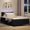 LED Čiužinio Lova su galvūgalio Juoda 120 x 190 cm Aksomas