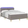 LED Čiužinio Lova su galvūgalio Taupe 140 x 190 cm audinys