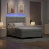 LED Čiužinio Lova Šviesiai pilka 140 x 190 cm audinys
