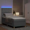 LED Čiužinio Lova Šviesiai pilka 90 x 190 cm audinys