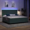 LED Čiužinio Lova Tamsiai žalia 200 x 200 cm Aksomas