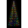 Kalėdų eglutė ant vėliavos stiebo, 180cm, 200 spalvotų LED