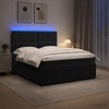 Lova LED lovos čiužinys su LED apšvietimu Juoda 160 x 200 cm Aksomas