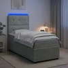 Lova LED lovos čiužinys su LED apšvietimu Šviesiai pilka Aksomas