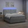 Lova LED lovos čiužinys su LED apšvietimu Šviesiai pilka Aksomas