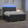 Lova LED lovos čiužinys su LED apšvietimu Tamsiai pilka 140 x 190 cm