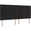 LED saugojimo lova su čiužiniu Juoda 200 x 200 cm Aksomas