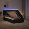 LED saugojimo lova su čiužiniu Juoda 90 x 200 cm Audinys