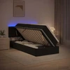 LED saugojimo lova su čiužiniu Juoda 90 x 190 cm Aksomas
